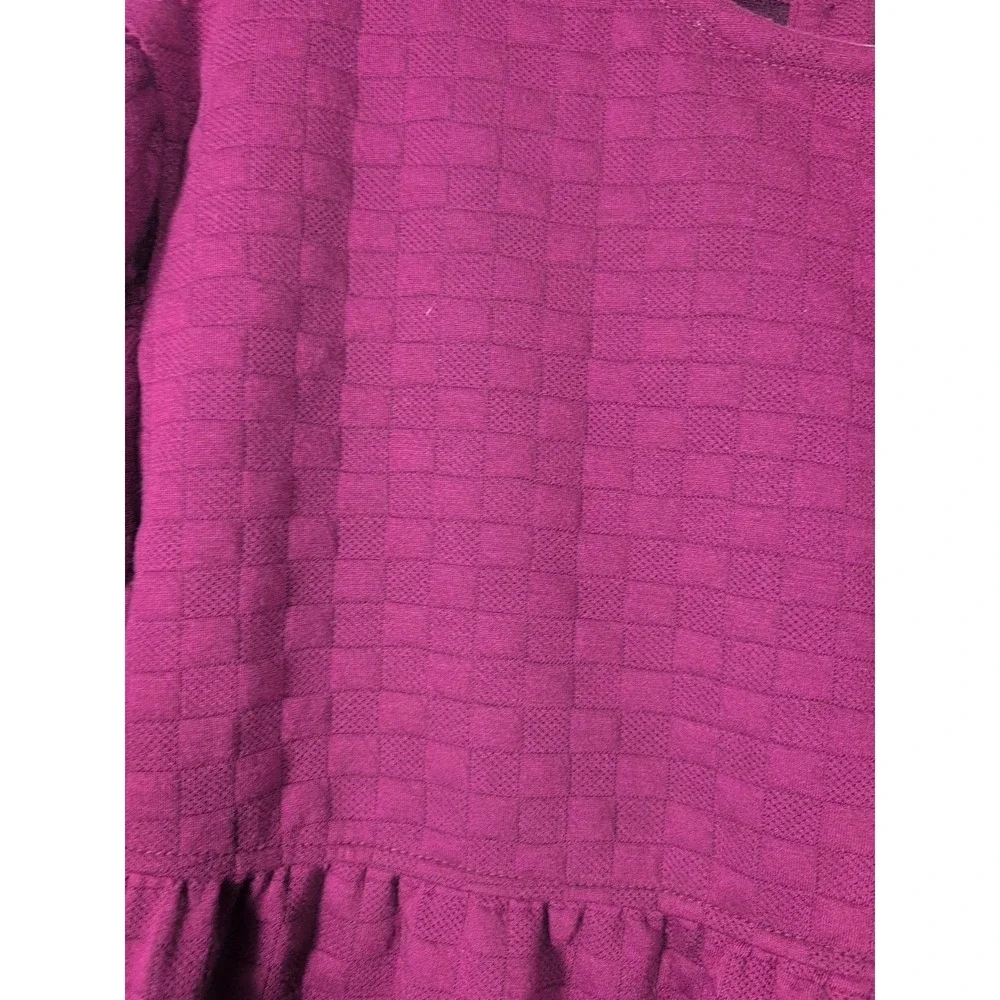 New In  Quilted Balloon Sleeve Dress‎ Purple Small New